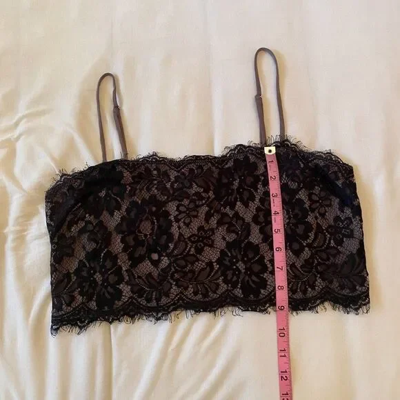 Free People Black Lace Bralette Crop Top - Picture 6 of 9